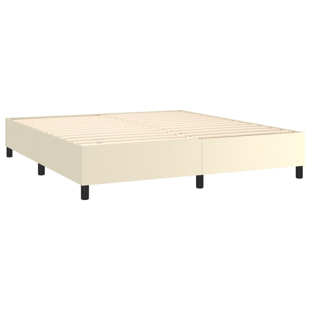 vidaXL Estructura de cama sin colchón cuero sintético crema 160x200 cm