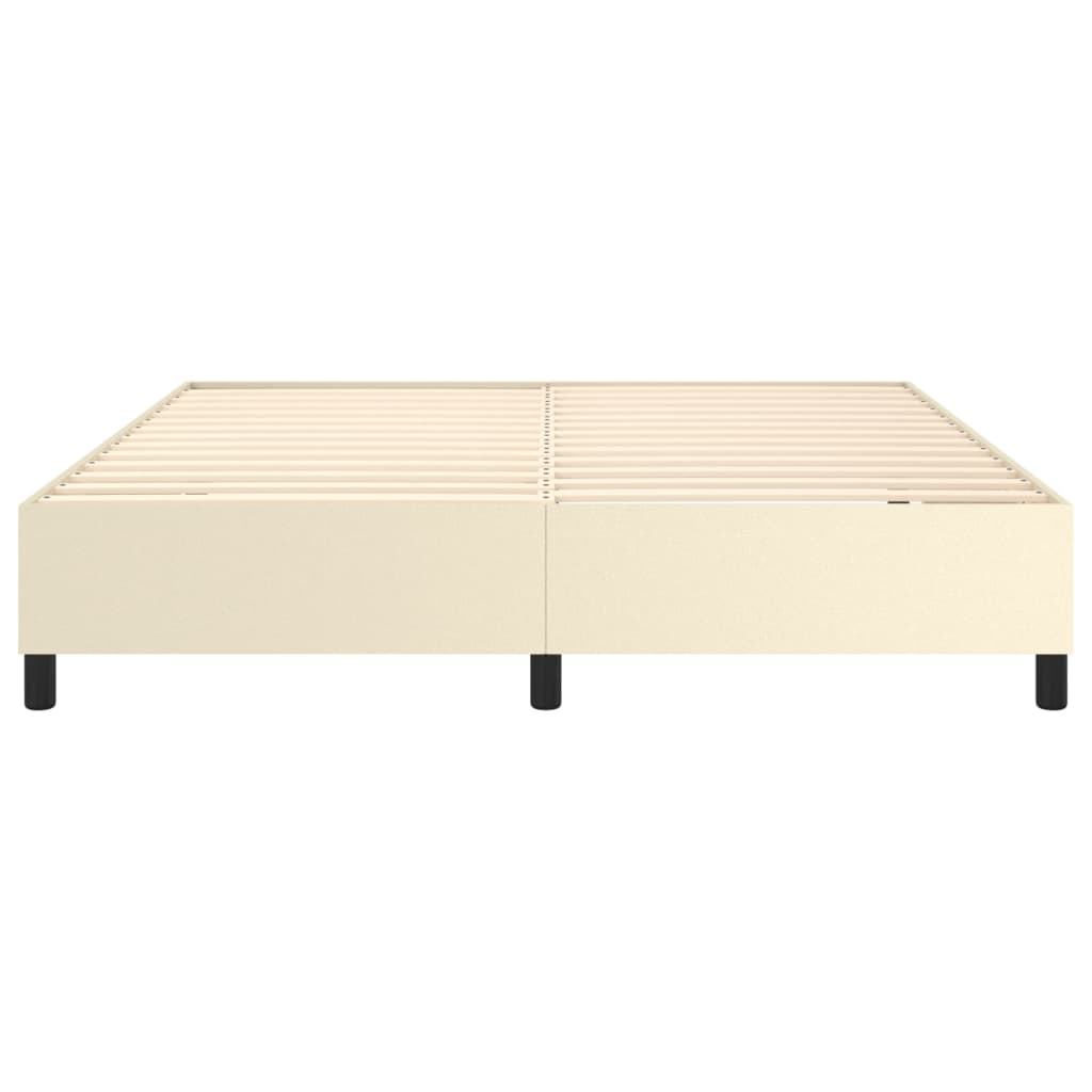 vidaXL Estructura de cama sin colchón cuero sintético crema 160x200 cm