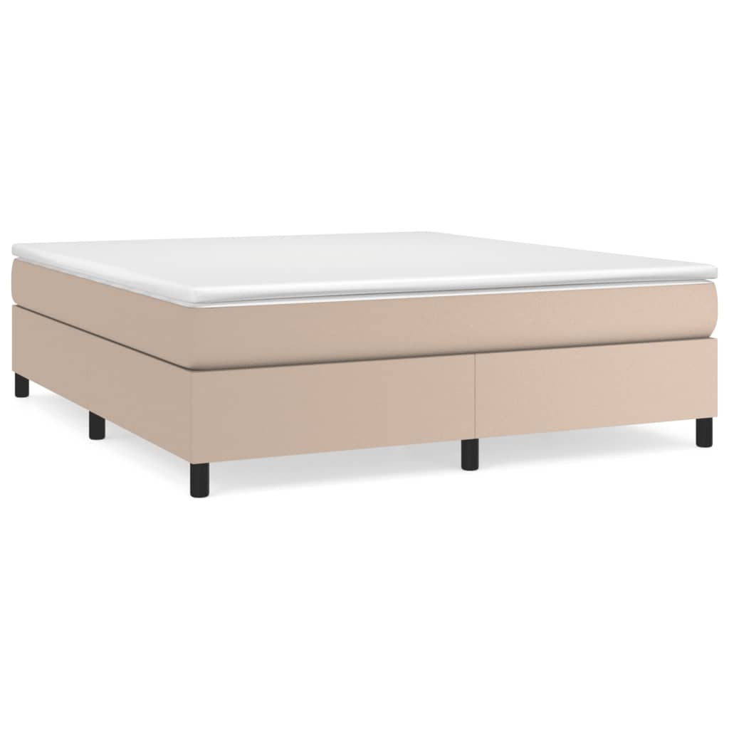 vidaXL Estructura cama sin colchón cuero sintético capuchino 180x200cm