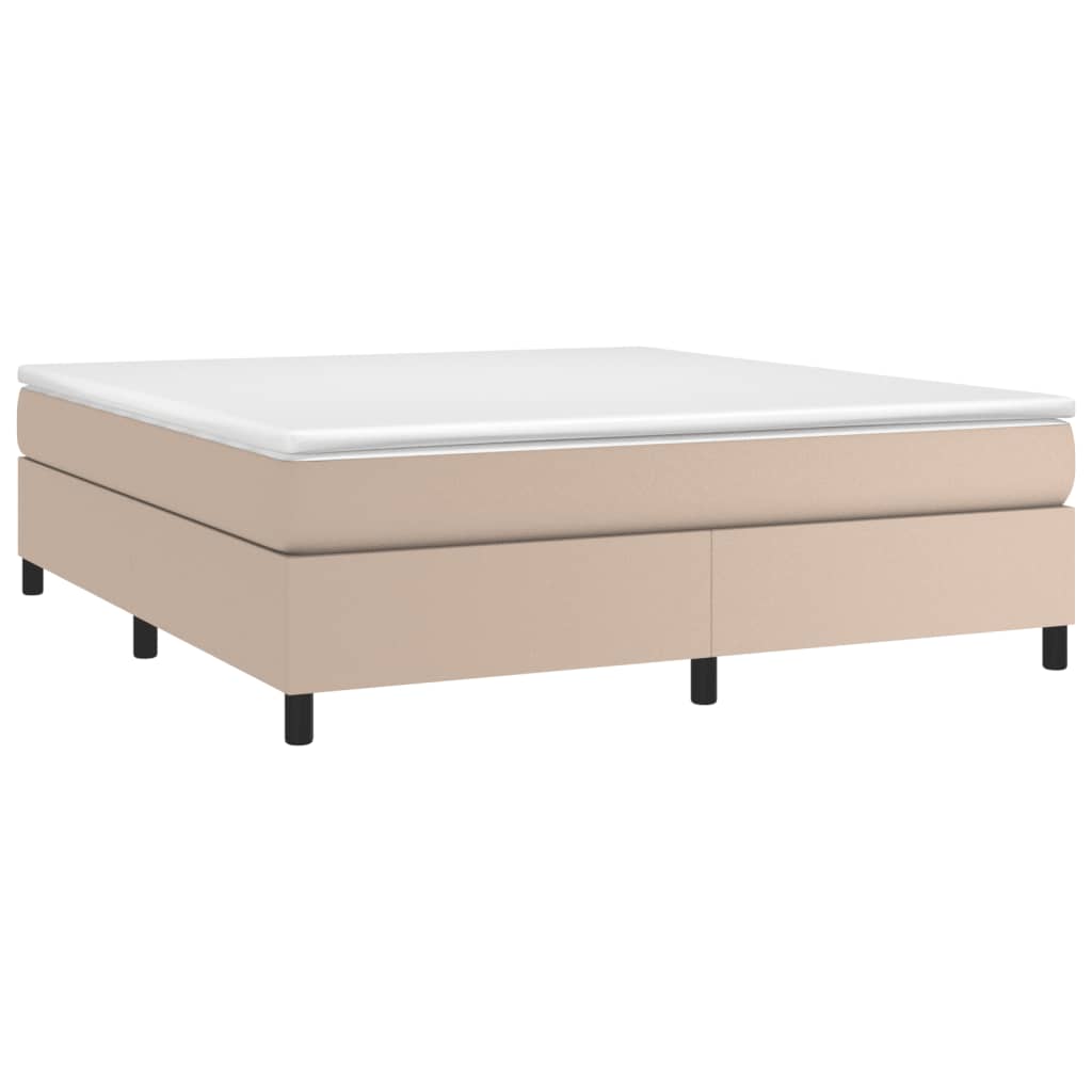 vidaXL Estructura cama sin colchón cuero sintético capuchino 180x200cm