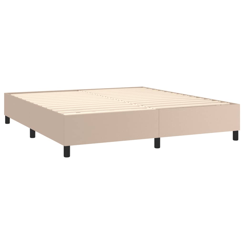 vidaXL Estructura cama sin colchón cuero sintético capuchino 180x200cm