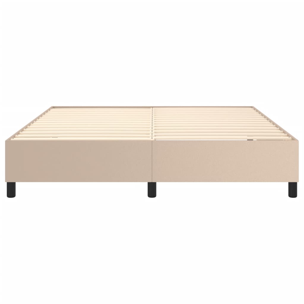 vidaXL Estructura cama sin colchón cuero sintético capuchino 180x200cm