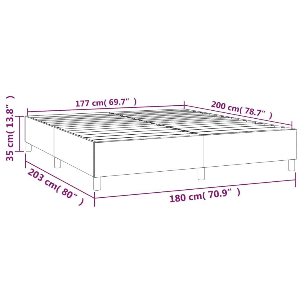 vidaXL Estructura cama sin colchón cuero sintético capuchino 180x200cm