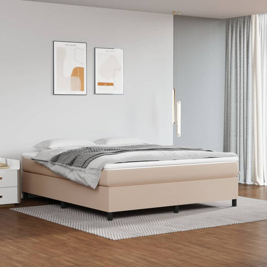 vidaXL Estructura cama sin colchón cuero sintético capuchino 180x200cm