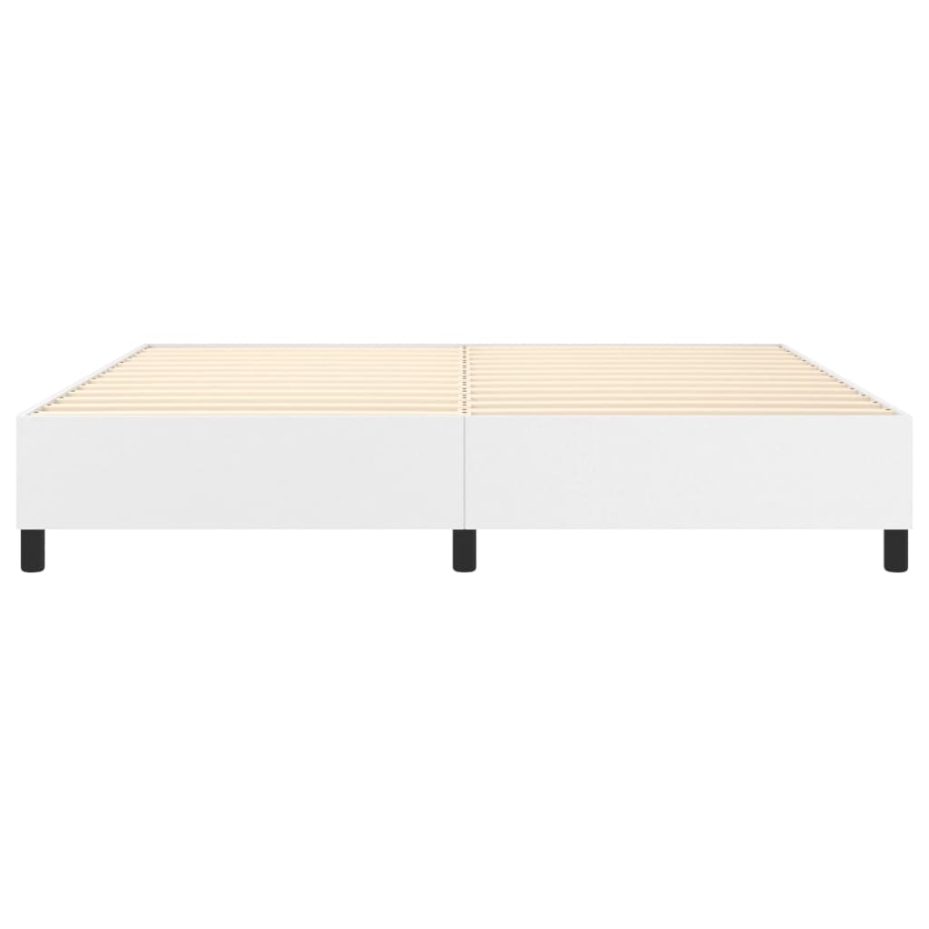 vidaXL Estructura de cama sin colchón cuero sintético blanco 200x200cm