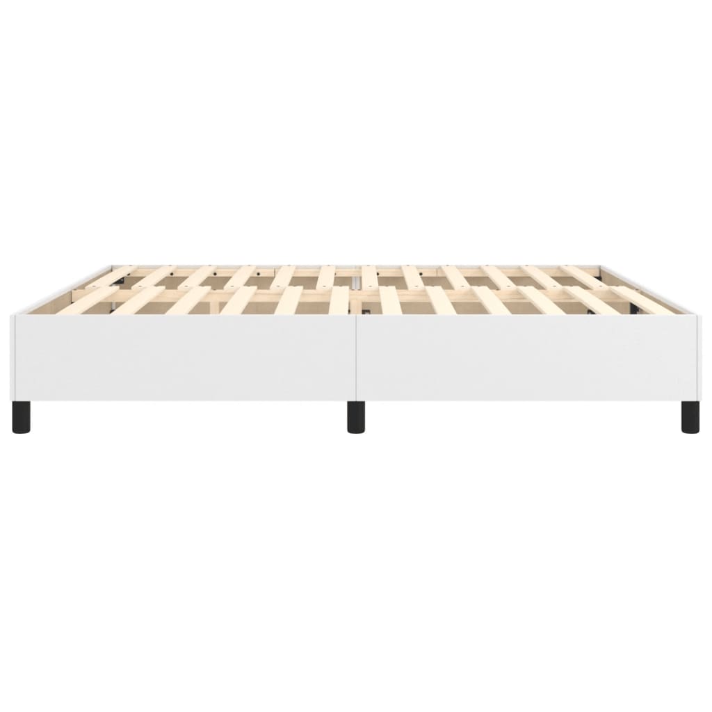 vidaXL Estructura de cama sin colchón cuero sintético blanco 200x200cm