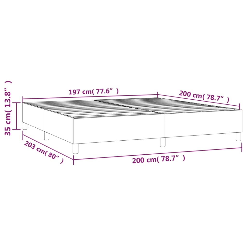 vidaXL Estructura de cama sin colchón cuero sintético blanco 200x200cm