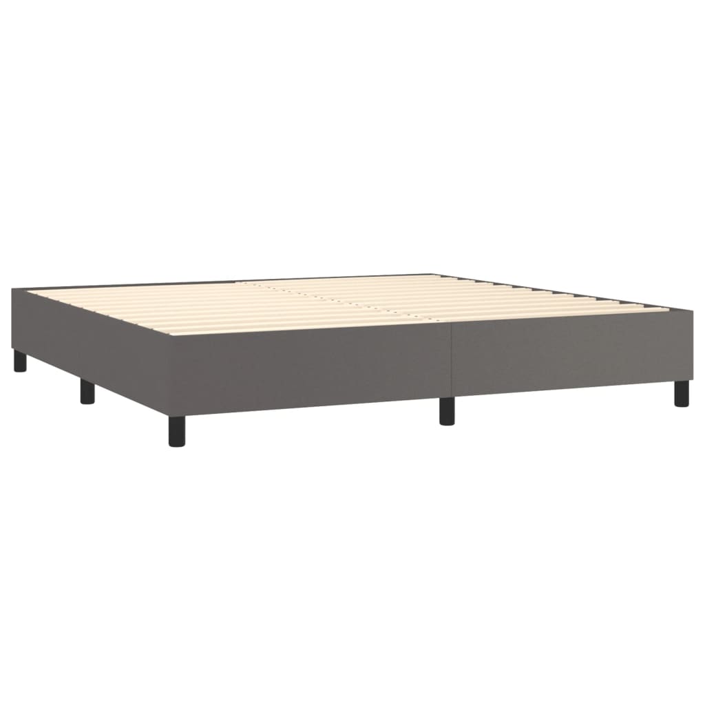 vidaXL Estructura de cama sin colchón cuero sintético gris 200x200 cm