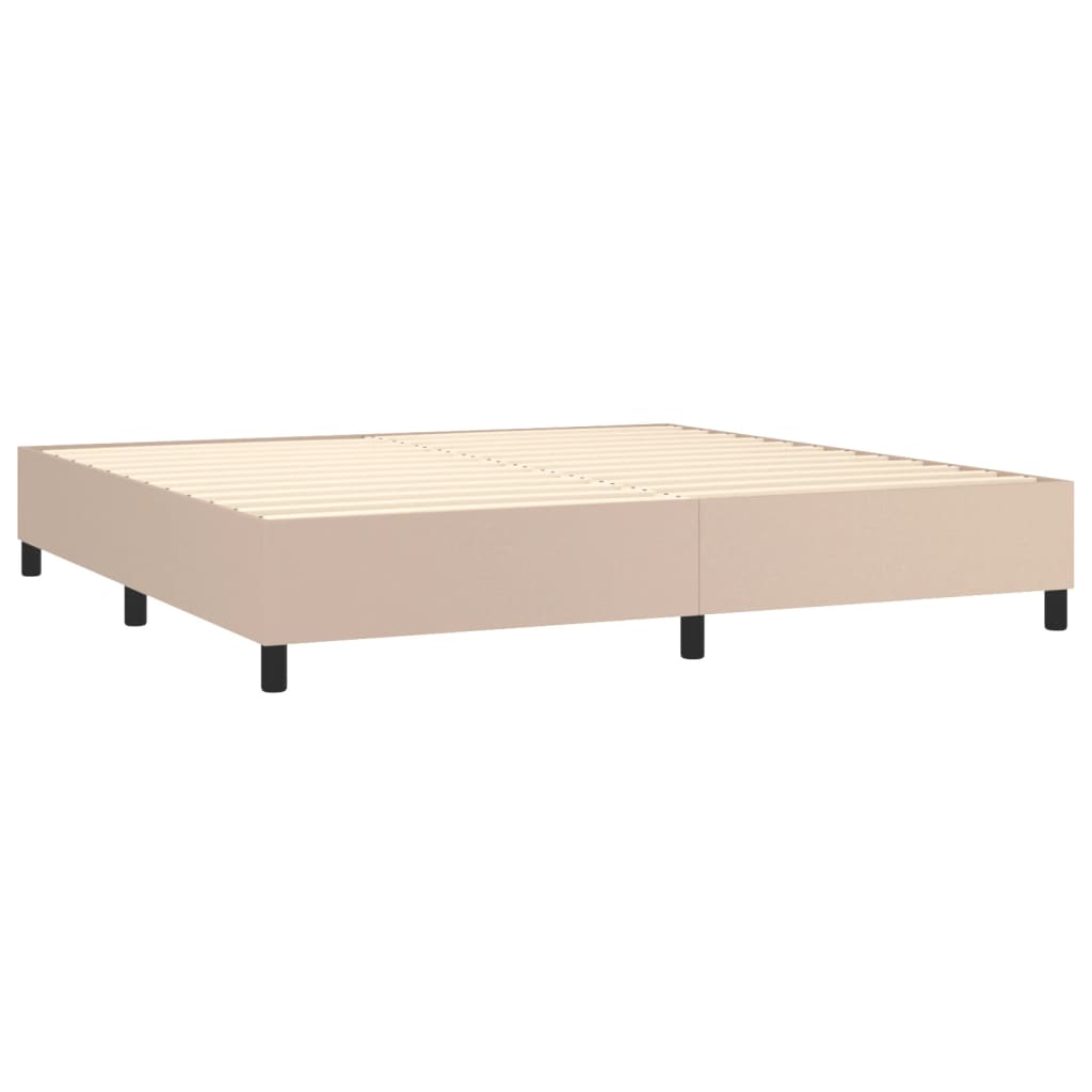 vidaXL Estructura cama sin colchón cuero sintético capuchino 200x200cm