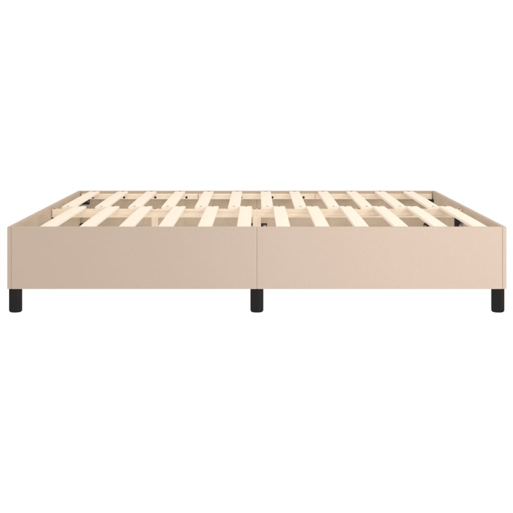 vidaXL Estructura cama sin colchón cuero sintético capuchino 200x200cm