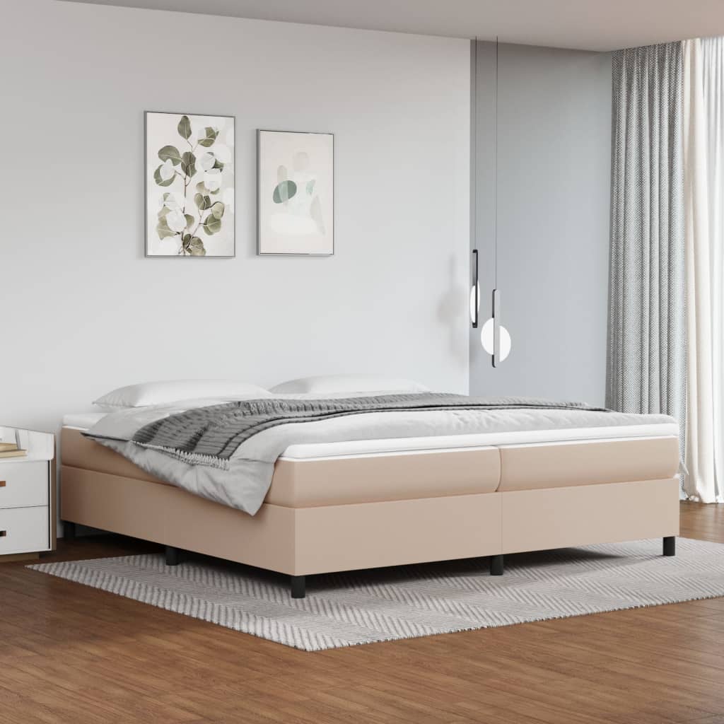 vidaXL Estructura cama sin colchón cuero sintético capuchino 200x200cm