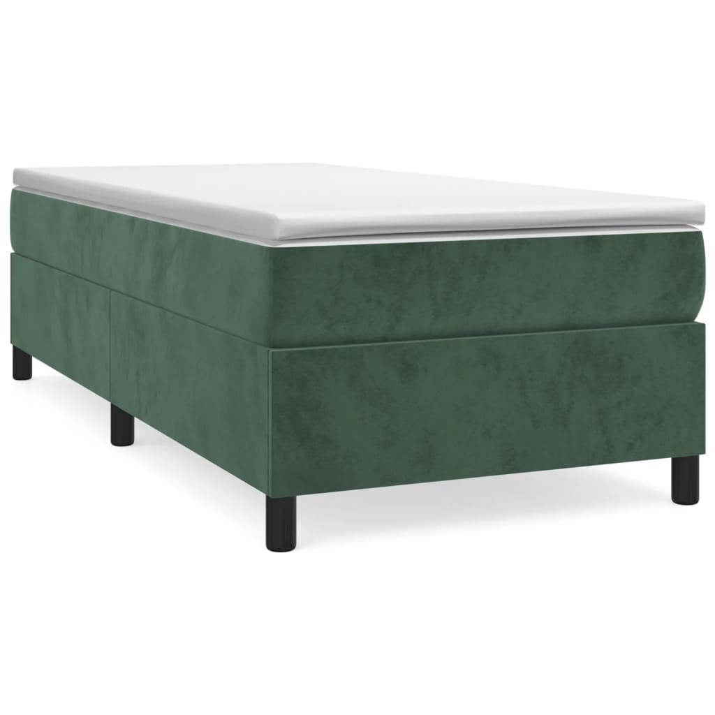 vidaXL Estructura de cama sin colchón terciopelo verde oscuro 90x200cm