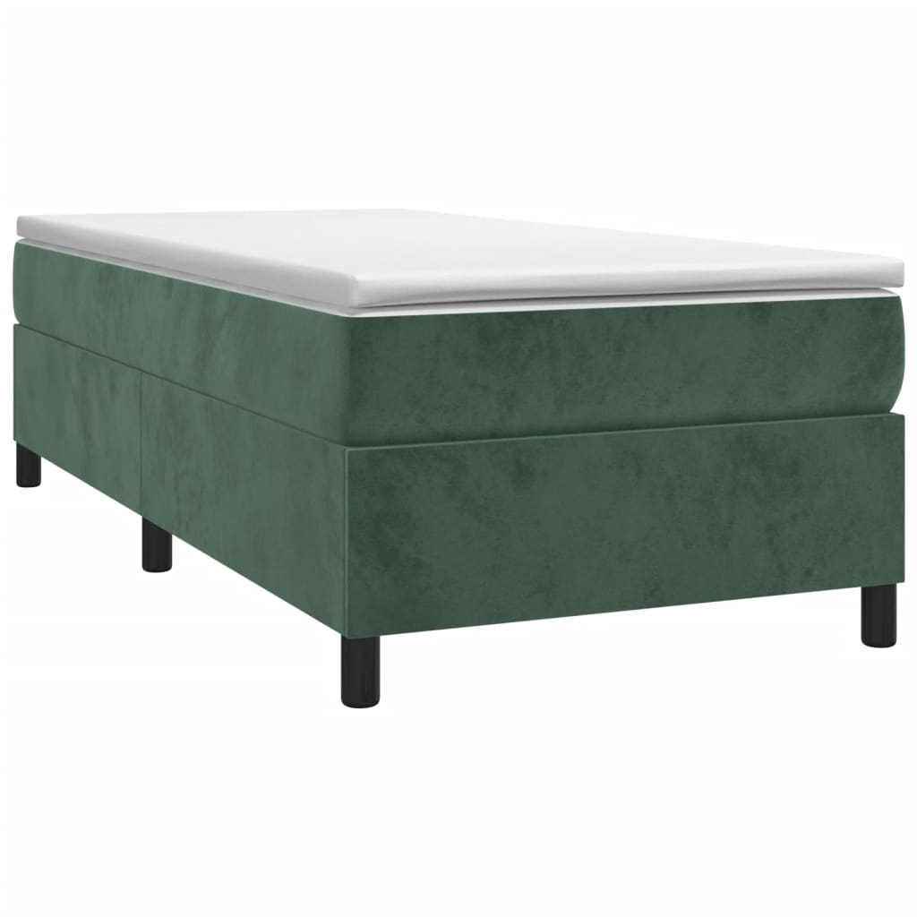 vidaXL Estructura de cama sin colchón terciopelo verde oscuro 90x200cm