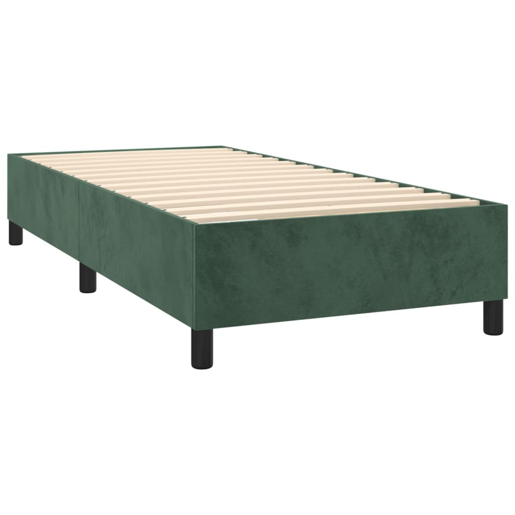 vidaXL Estructura de cama sin colchón terciopelo verde oscuro 90x200cm