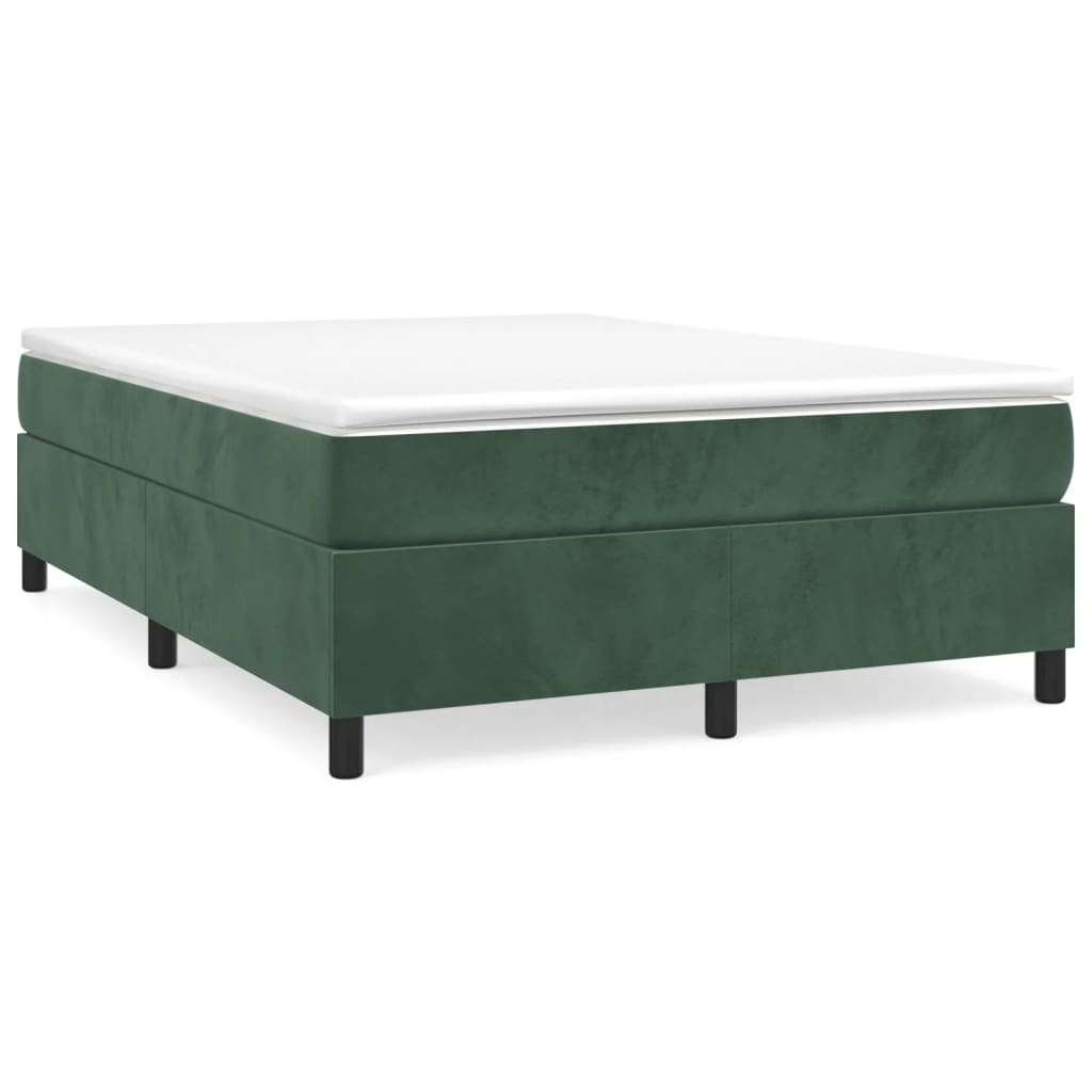 vidaXL Estructura cama sin colchón terciopelo verde oscuro 140x200 cm