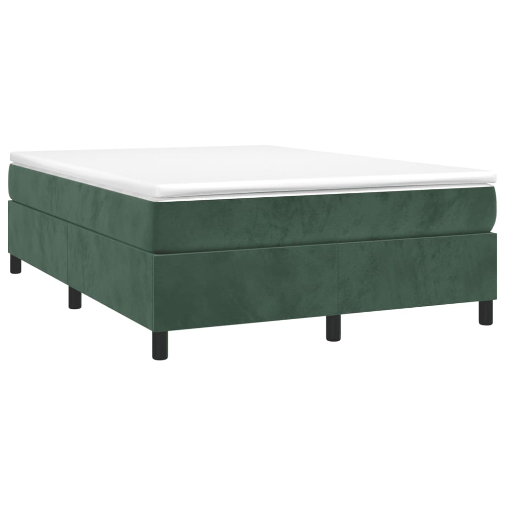 vidaXL Estructura cama sin colchón terciopelo verde oscuro 140x200 cm