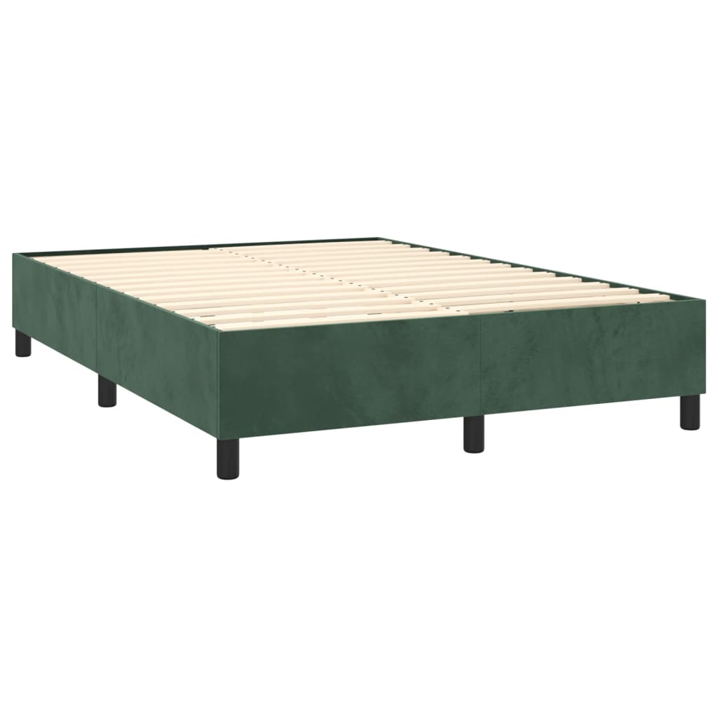 vidaXL Estructura cama sin colchón terciopelo verde oscuro 140x200 cm