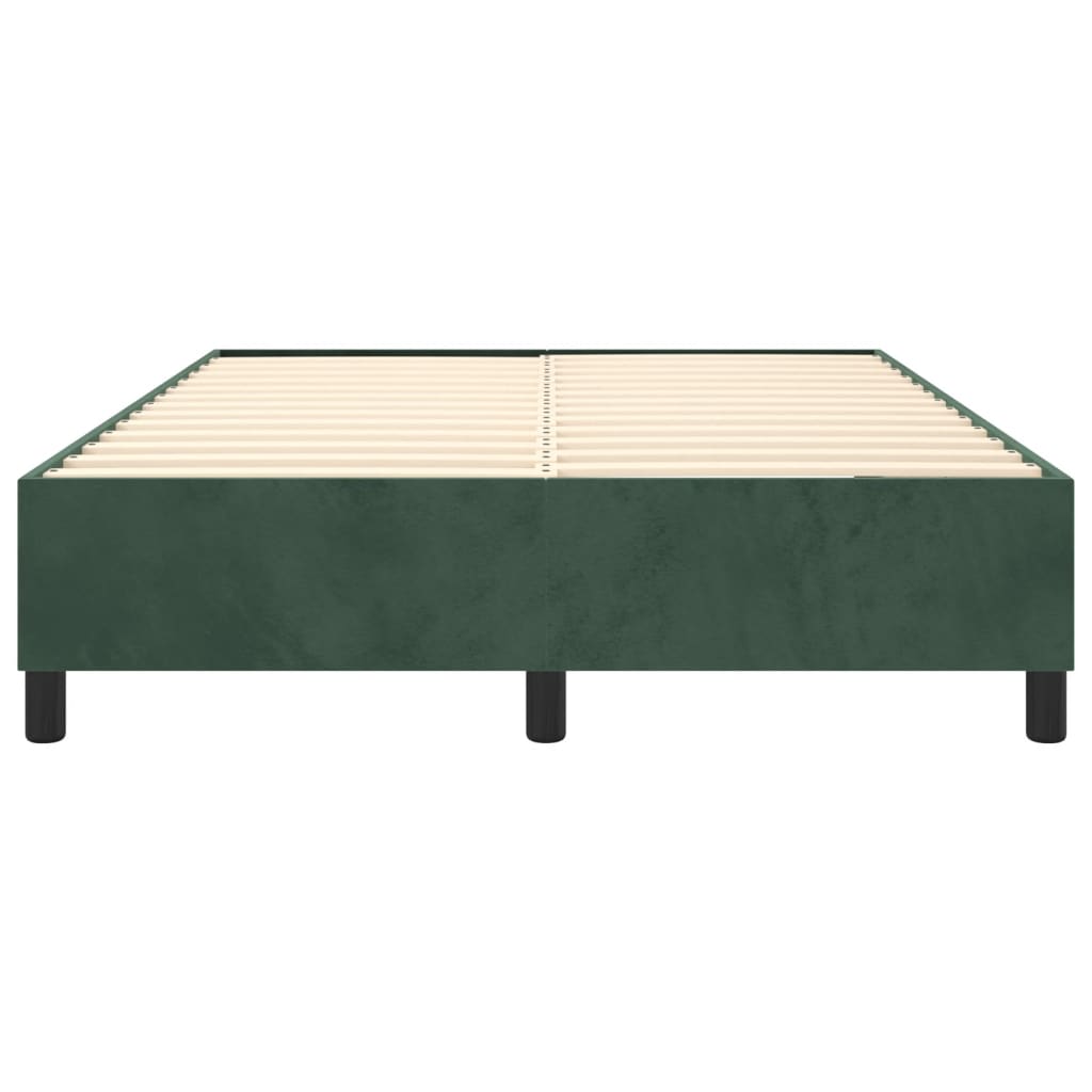 vidaXL Estructura cama sin colchón terciopelo verde oscuro 140x200 cm