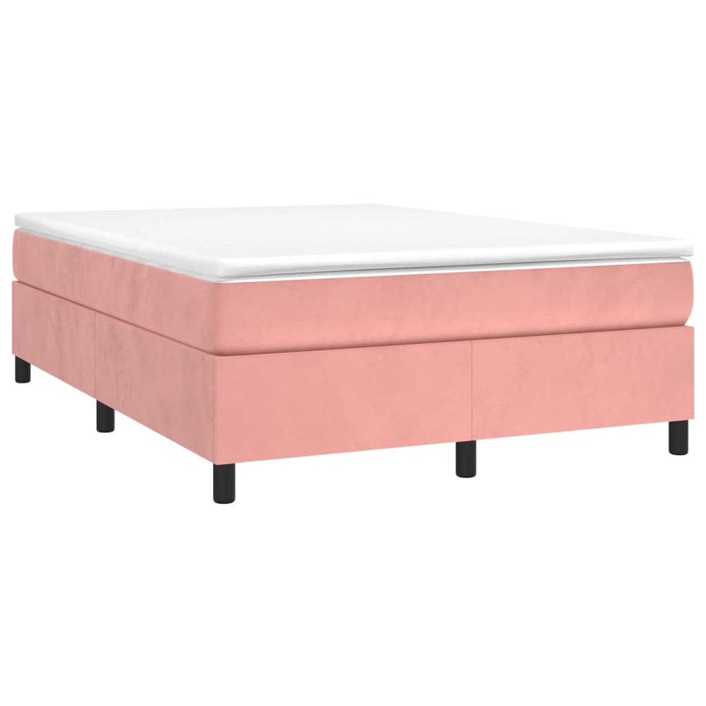 vidaXL Estructura de cama sin colchón terciopelo rosa 140x200 cm