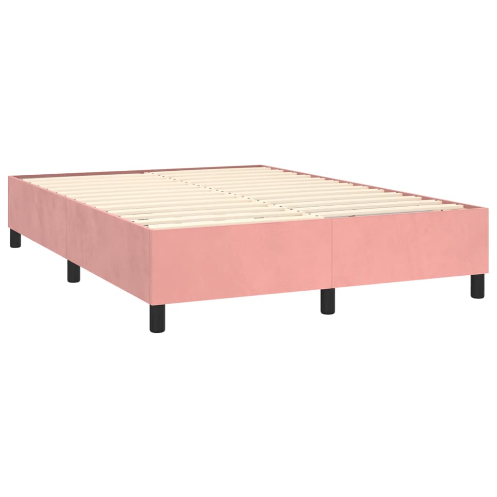 vidaXL Estructura de cama sin colchón terciopelo rosa 140x200 cm