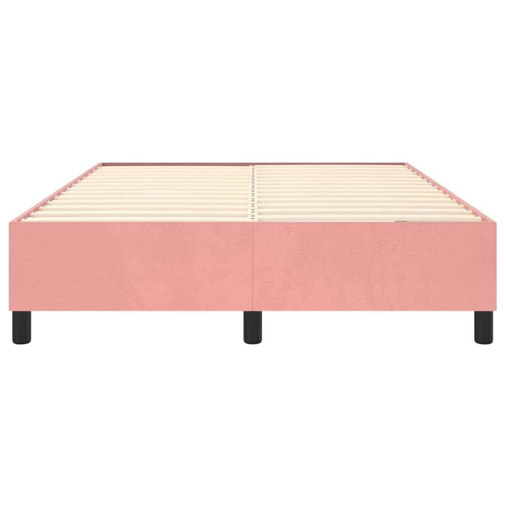 vidaXL Estructura de cama sin colchón terciopelo rosa 140x200 cm