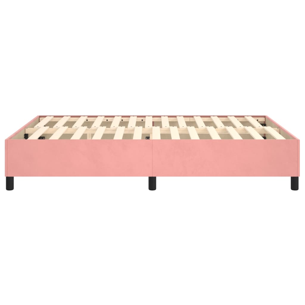 vidaXL Estructura de cama sin colchón terciopelo rosa 140x200 cm