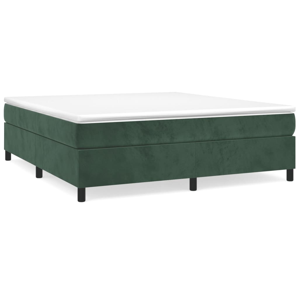 vidaXL Estructura cama sin colchón terciopelo verde oscuro 180x200 cm