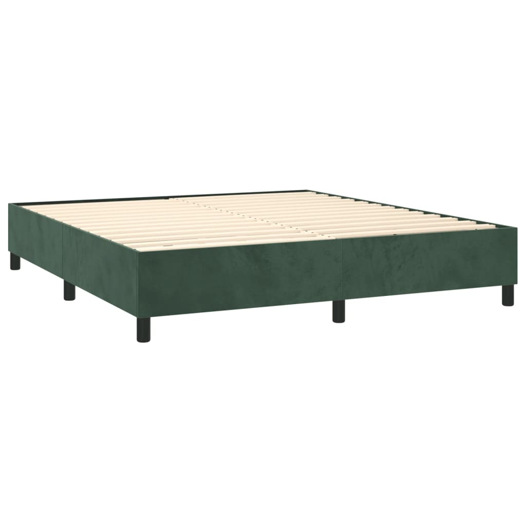 vidaXL Estructura cama sin colchón terciopelo verde oscuro 180x200 cm