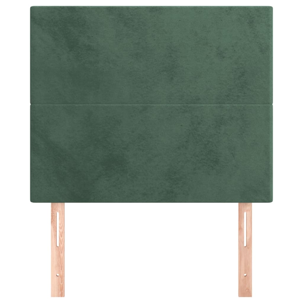 vidaXL Cabeceros 2 unidades de terciopelo verde oscuro 80x5x78/88 cm