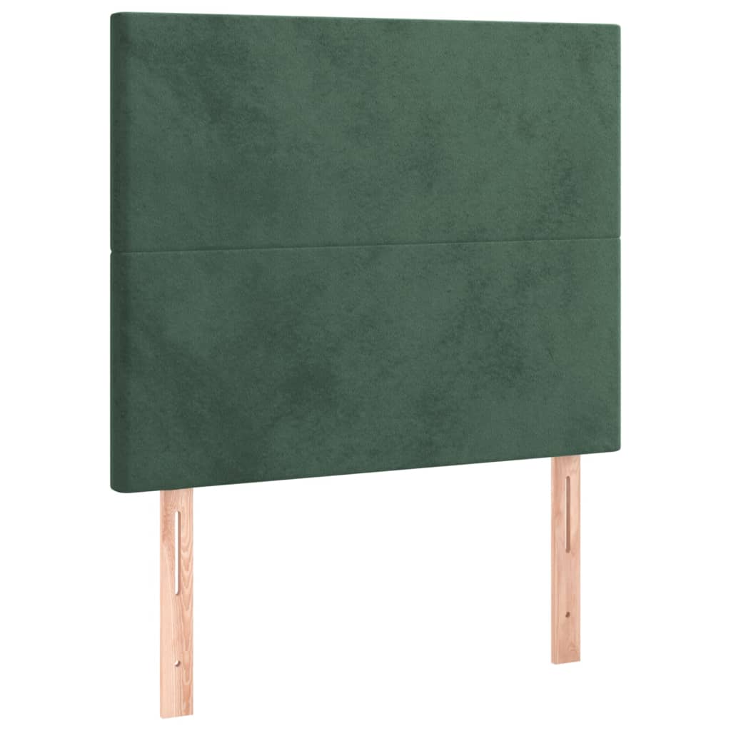 vidaXL Cabeceros 2 unidades de terciopelo verde oscuro 90x5x78/88 cm