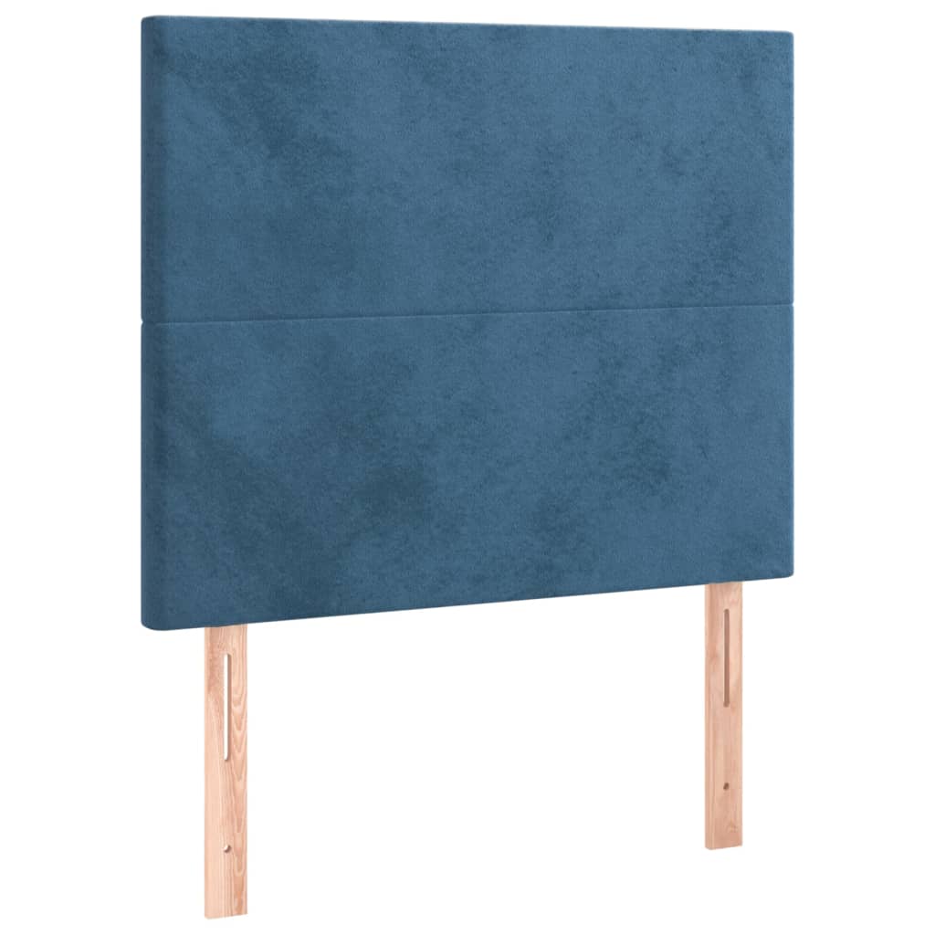 vidaXL Cabeceros 2 unidades de terciopelo azul oscuro 90x5x78/88 cm