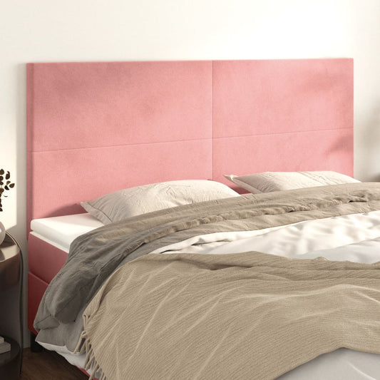 vidaXL Cabeceros 4 unidades de terciopelo rosa 80x5x78/88 cm