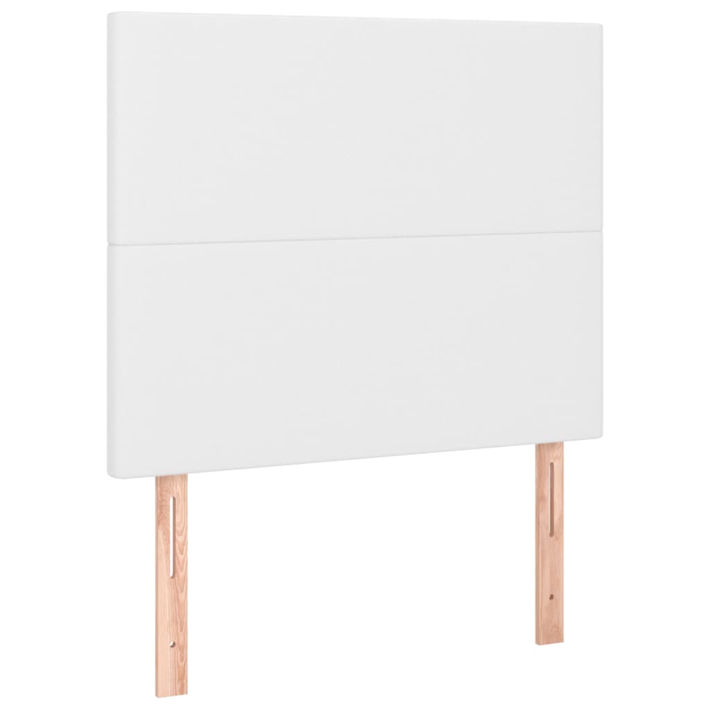 vidaXL Cabeceros 2 unidades de cuero sintético blanco 90x5x78/88 cm