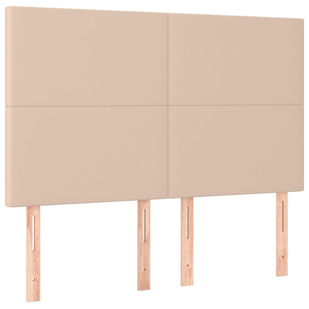 vidaXL Cabeceros 4 unidades cuero sintético capuchino 72x5x78/88 cm