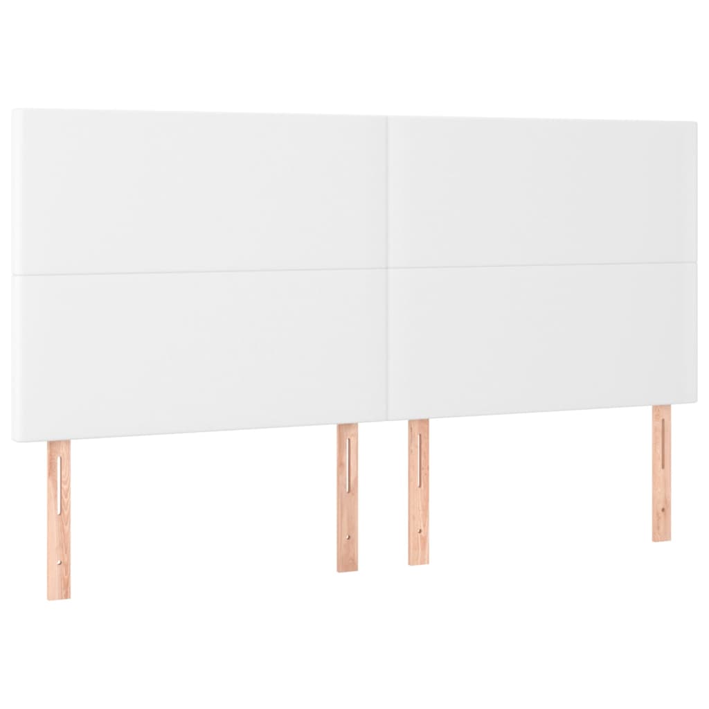 vidaXL Cabeceros 4 unidades de cuero sintético blanco 80x5x78/88 cm