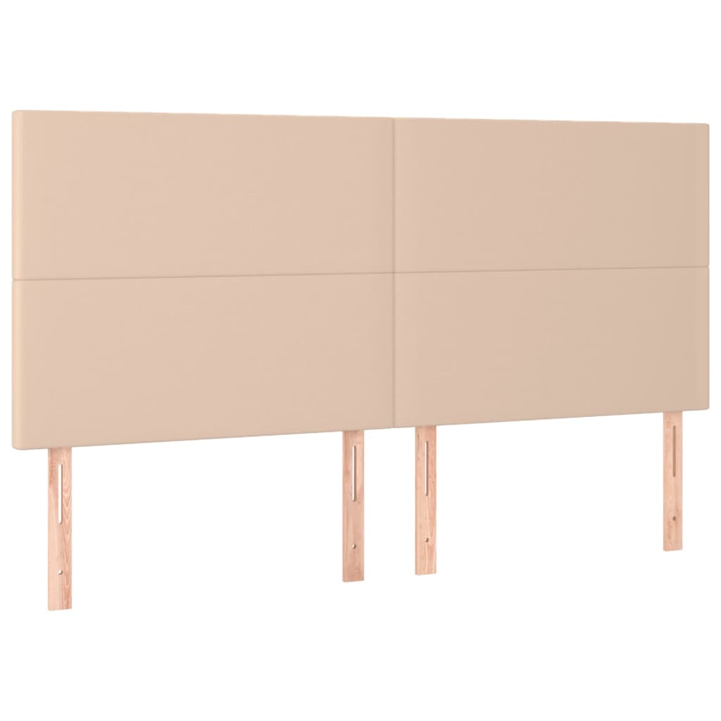 vidaXL Cabeceros 4 unidades cuero sintético capuchino 90x5x78/88 cm