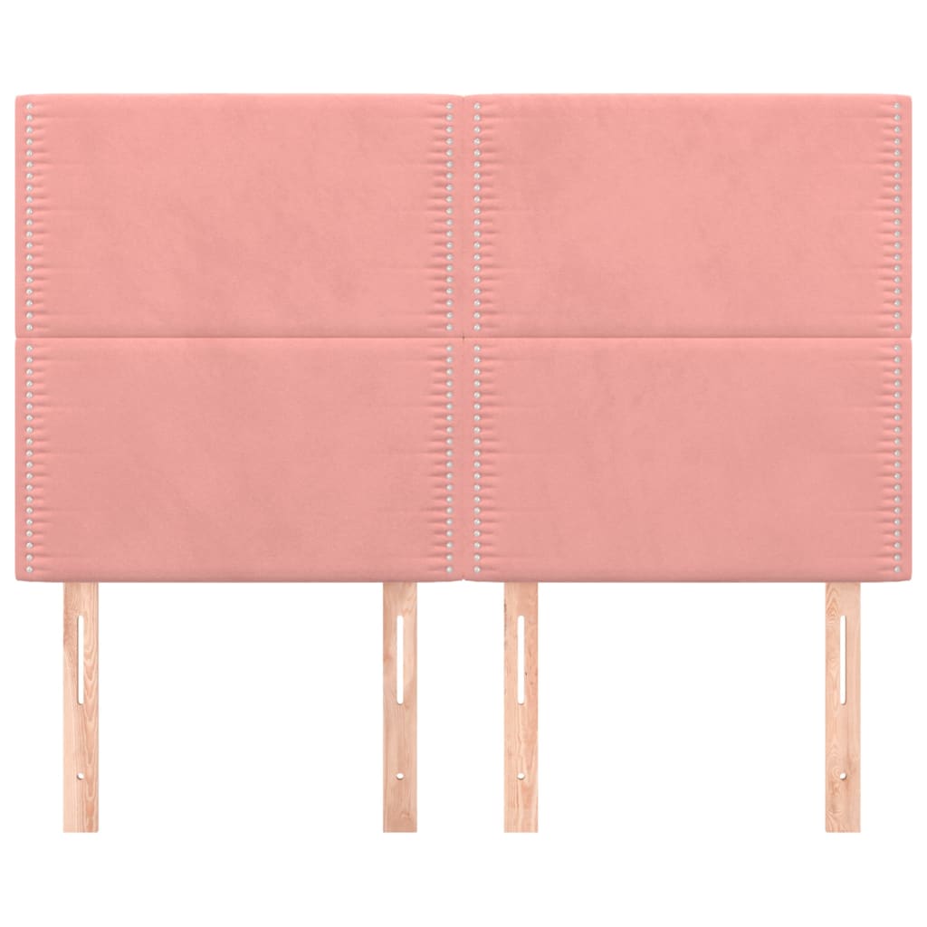 vidaXL Cabeceros 4 unidades terciopelo rosa 72x5x78/88 cm