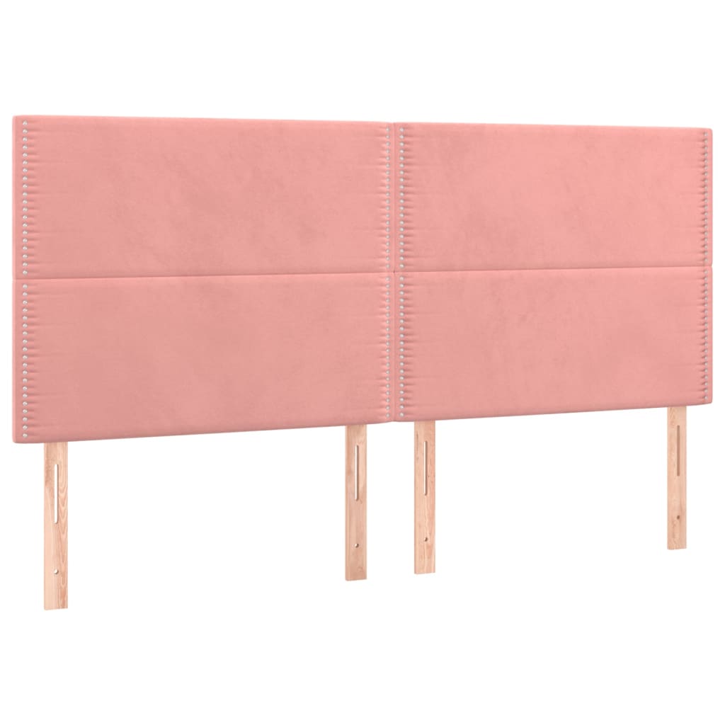 vidaXL Cabeceros 4 unidades de terciopelo rosa 80x5x78/88 cm