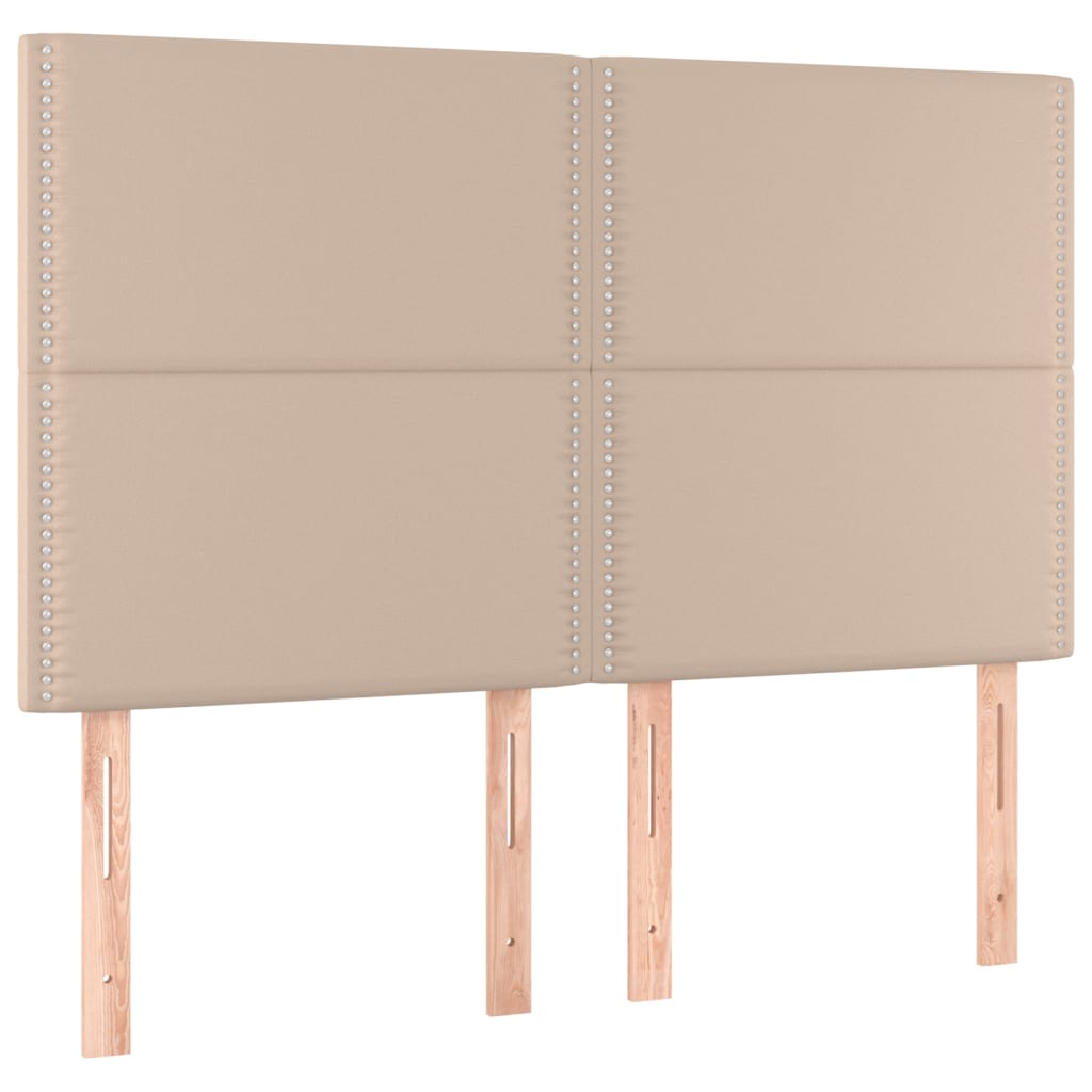 vidaXL Cabeceros 4 unidades cuero sintético capuchino 72x5x78/88 cm