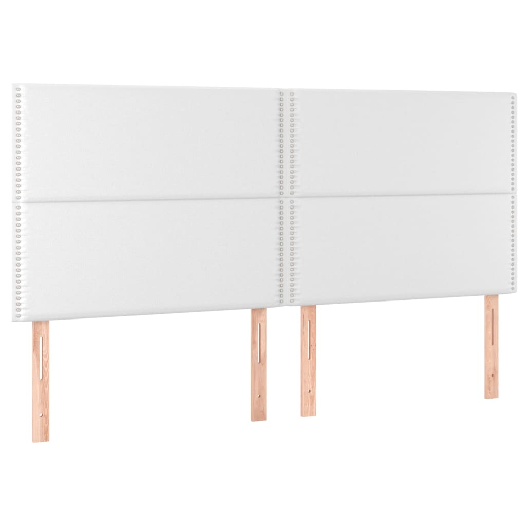 vidaXL Cabeceros 4 unidades de cuero sintético blanco 80x5x78/88 cm