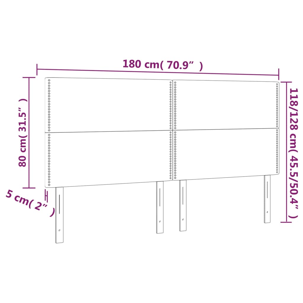 vidaXL Cabeceros 4 unidades cuero sintético capuchino 90x5x78/88 cm