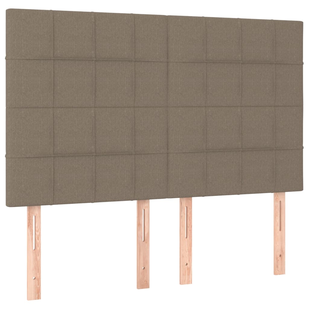 vidaXL Cabeceros 4 unidades tela gris taupe 72x5x78/88 cm