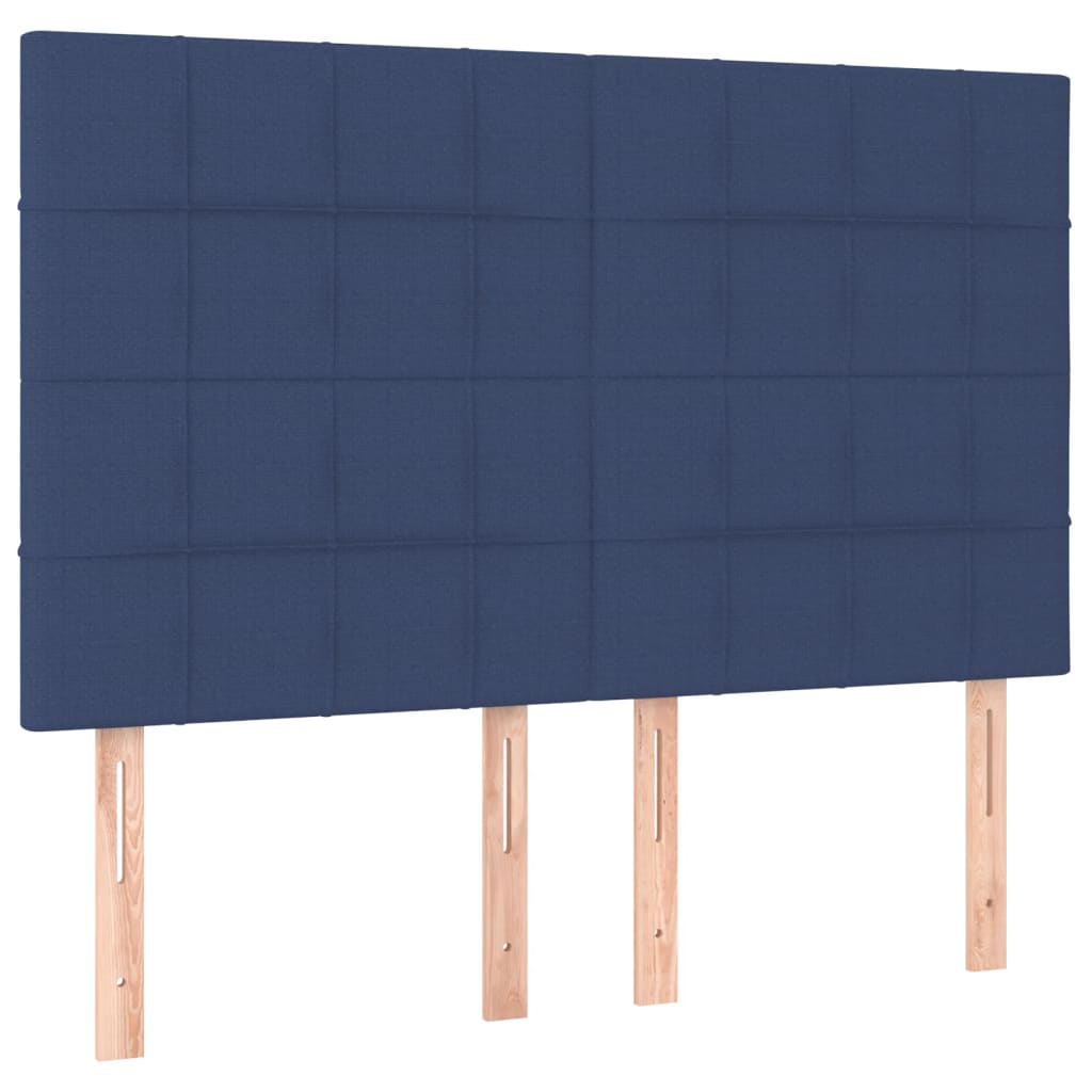 vidaXL Cabeceros 4 unidades tela azul 72x5x78/88 cm