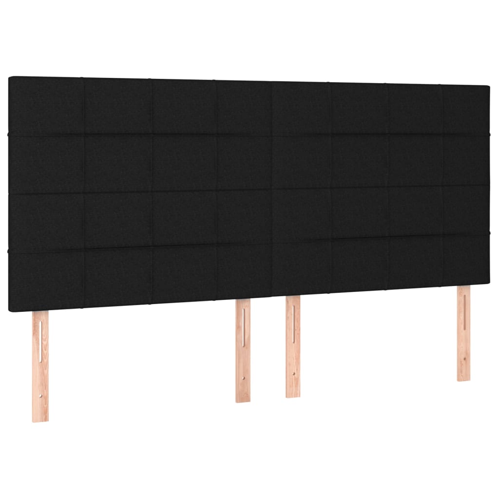 vidaXL Cabeceros 4 unidades de tela negro 80x5x78/88 cm