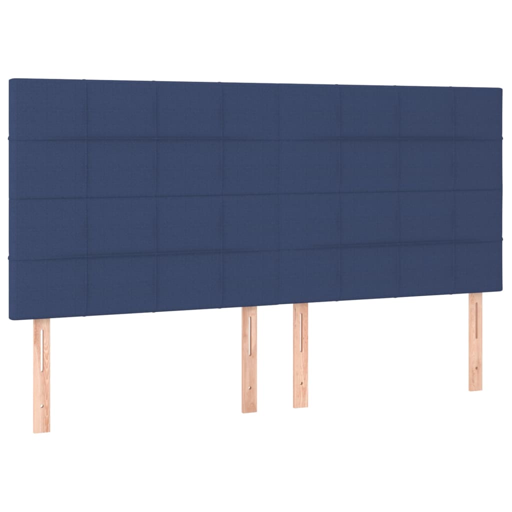 vidaXL Cabeceros 4 unidades de tela azul 90x5x78/88 cm