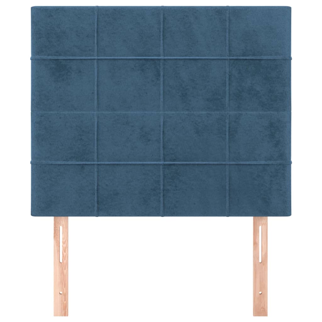 vidaXL Cabeceros 2 unidades de terciopelo azul oscuro 80x5x78/88 cm