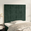 vidaXL Cabeceros 2 unidades de terciopelo verde oscuro 90x5x78/88 cm