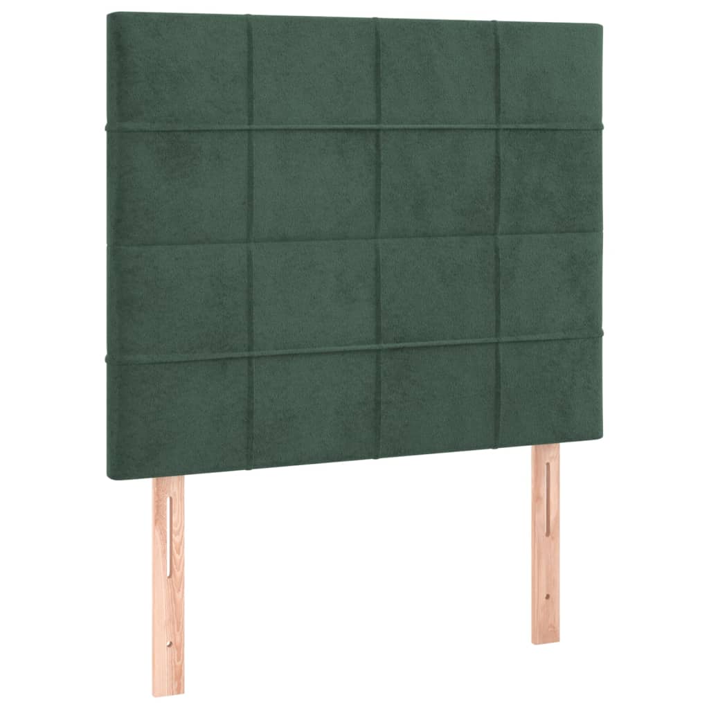 vidaXL Cabeceros 2 unidades de terciopelo verde oscuro 100x5x78/88 cm