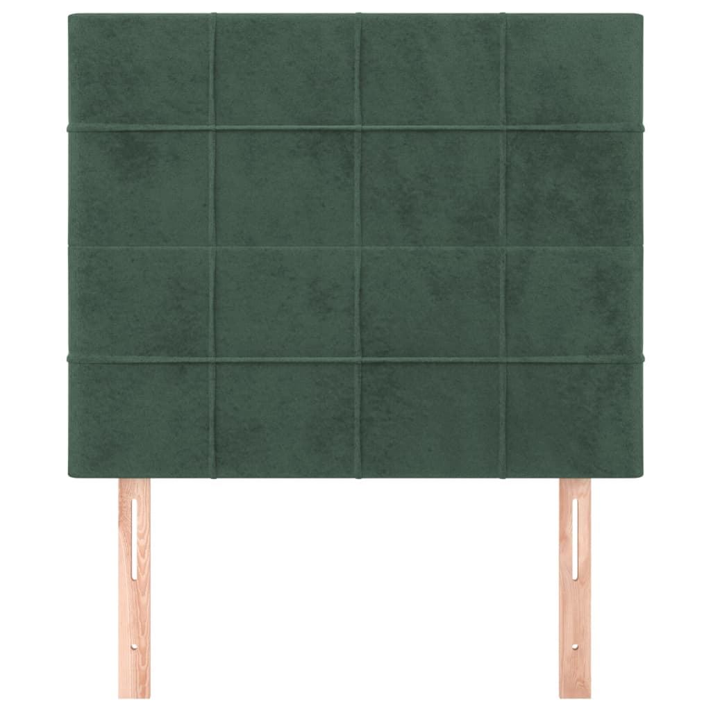 vidaXL Cabeceros 2 unidades de terciopelo verde oscuro 100x5x78/88 cm