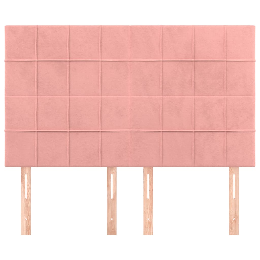 vidaXL Cabeceros 4 unidades terciopelo rosa 72x5x78/88 cm